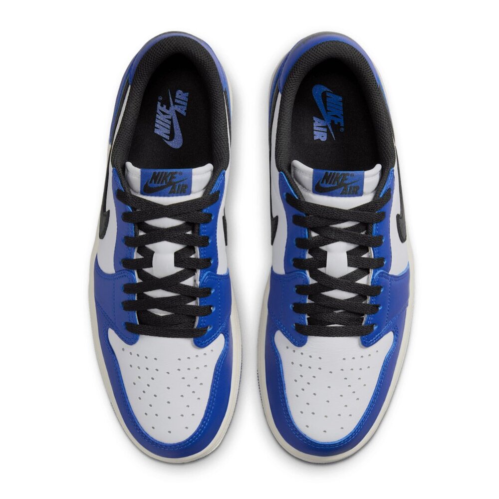 Jordan Mens 1 Retro Low OG Sneakers Color White/Black/Game Royal - Picture 4 of 6